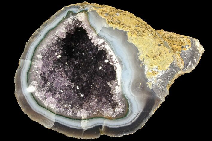 Purple Amethyst Geode With Polished Face - Uruguay #87449